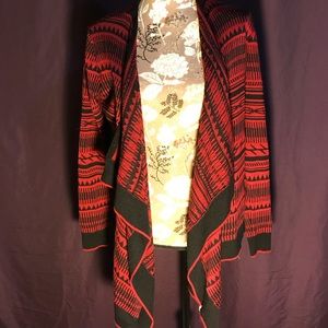 Red and black lightweight cardigan